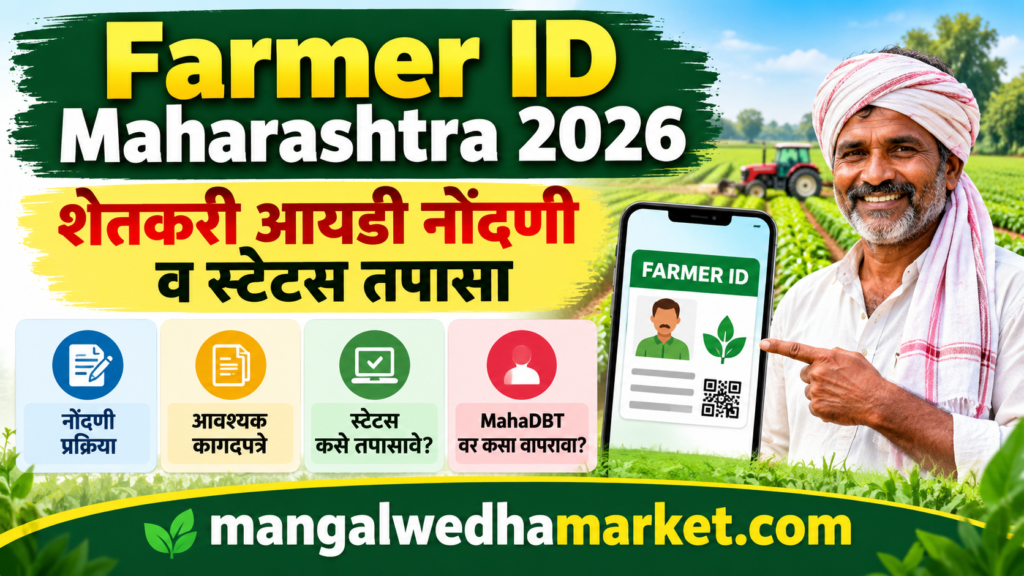 Farmer ID Maharashtra 2026 – शेतकरी आयडी नोंदणी आणि स्टेटस तपासणी